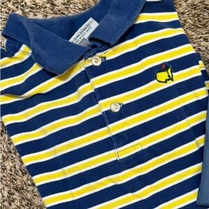 Striped Kids Polo Shirt - Blue and Yellow
